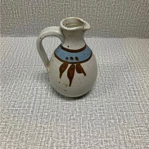 Studio Art Pottery Pitcher Abstract Three Little Birds Signed